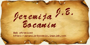 Jeremija Boćanin vizit kartica